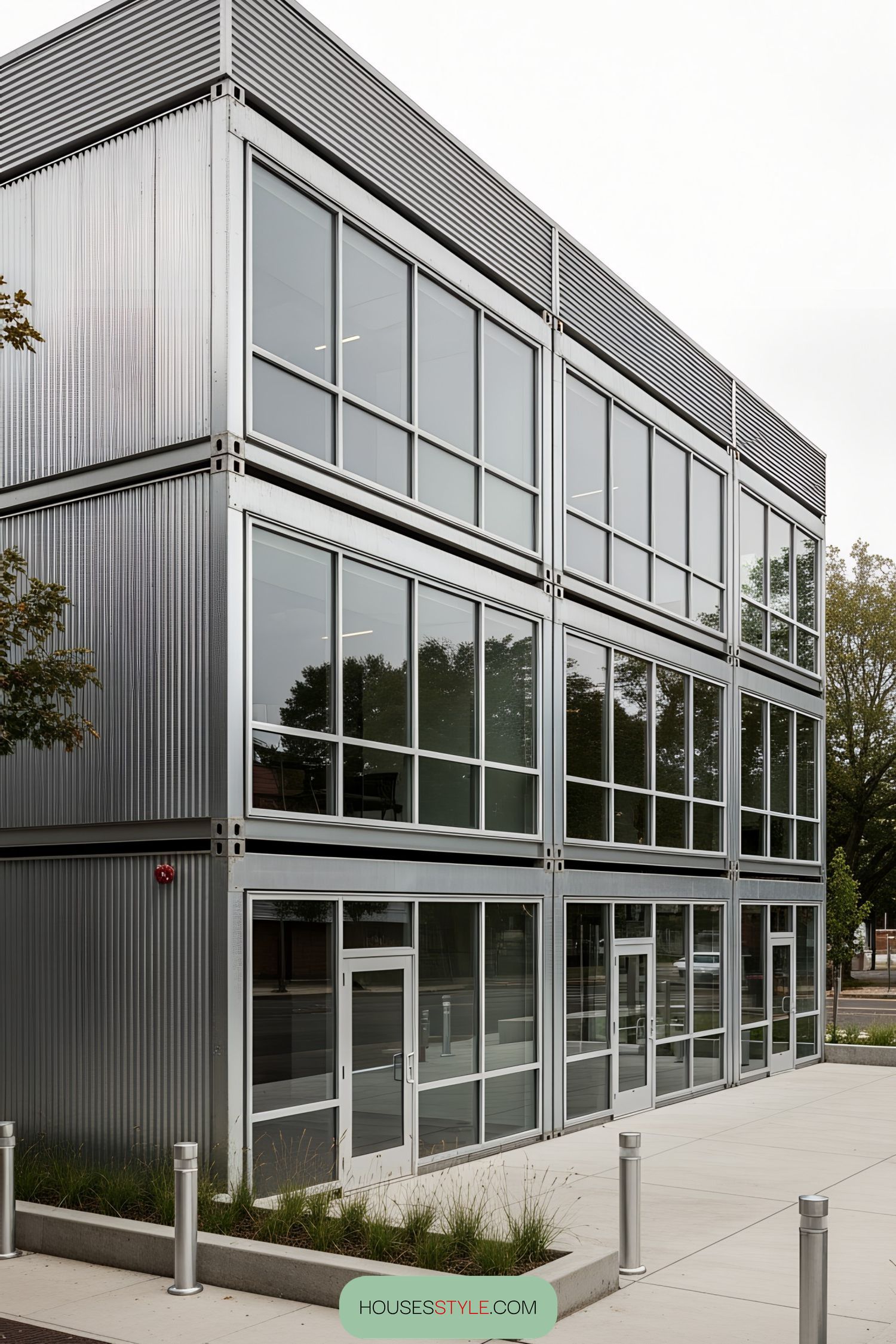 Steel-Paneled Container Office Design