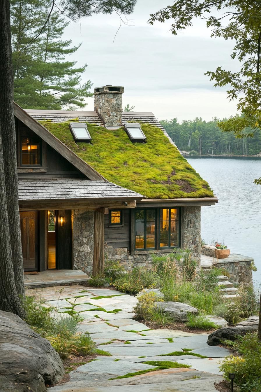 Living Green Roofs Covered In Moss