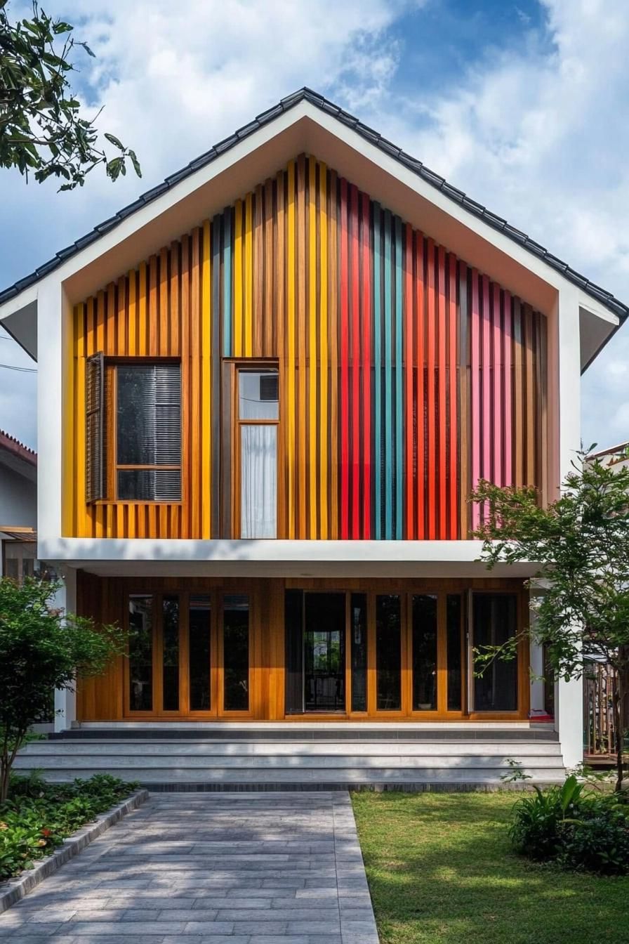 Vertical Wood Siding In Bright Colors - photo 4
