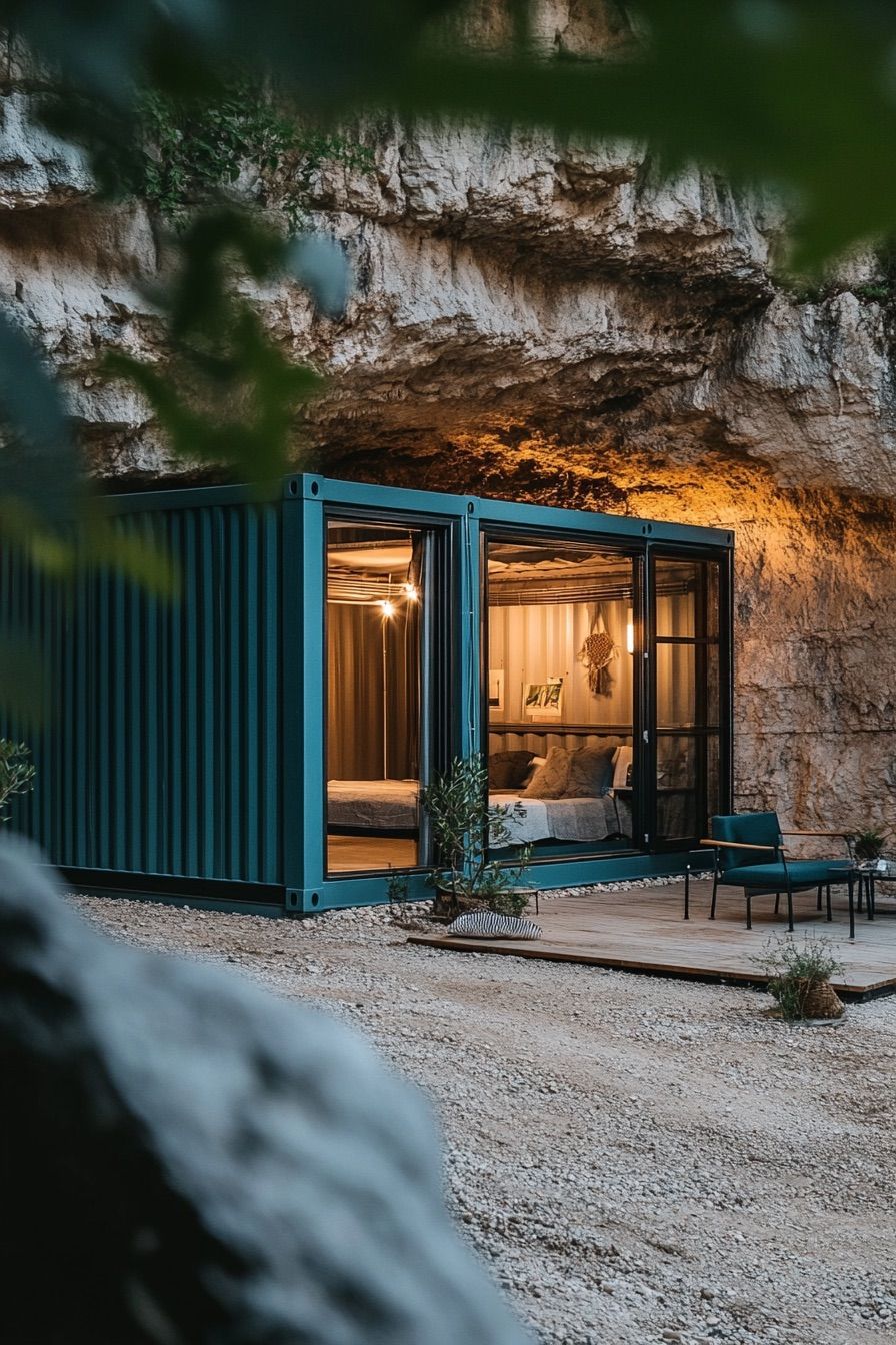 Underground Bunker-Style Container Cabin