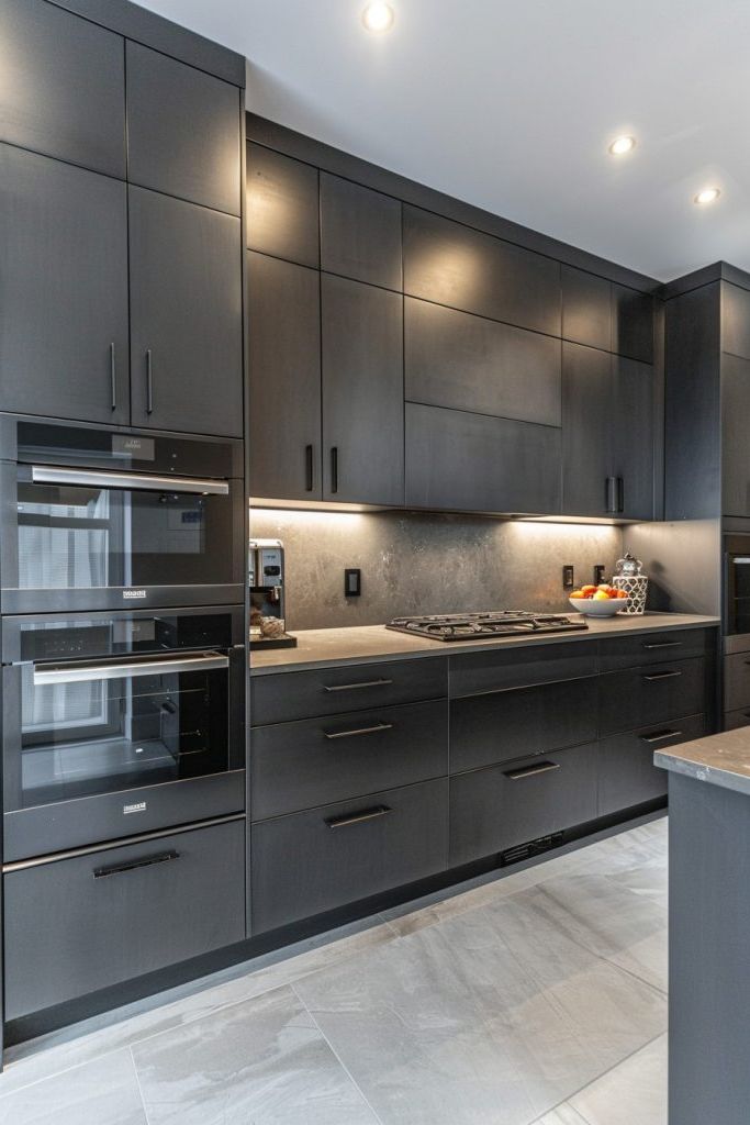 Matte Grey Kitchen Cabinetry