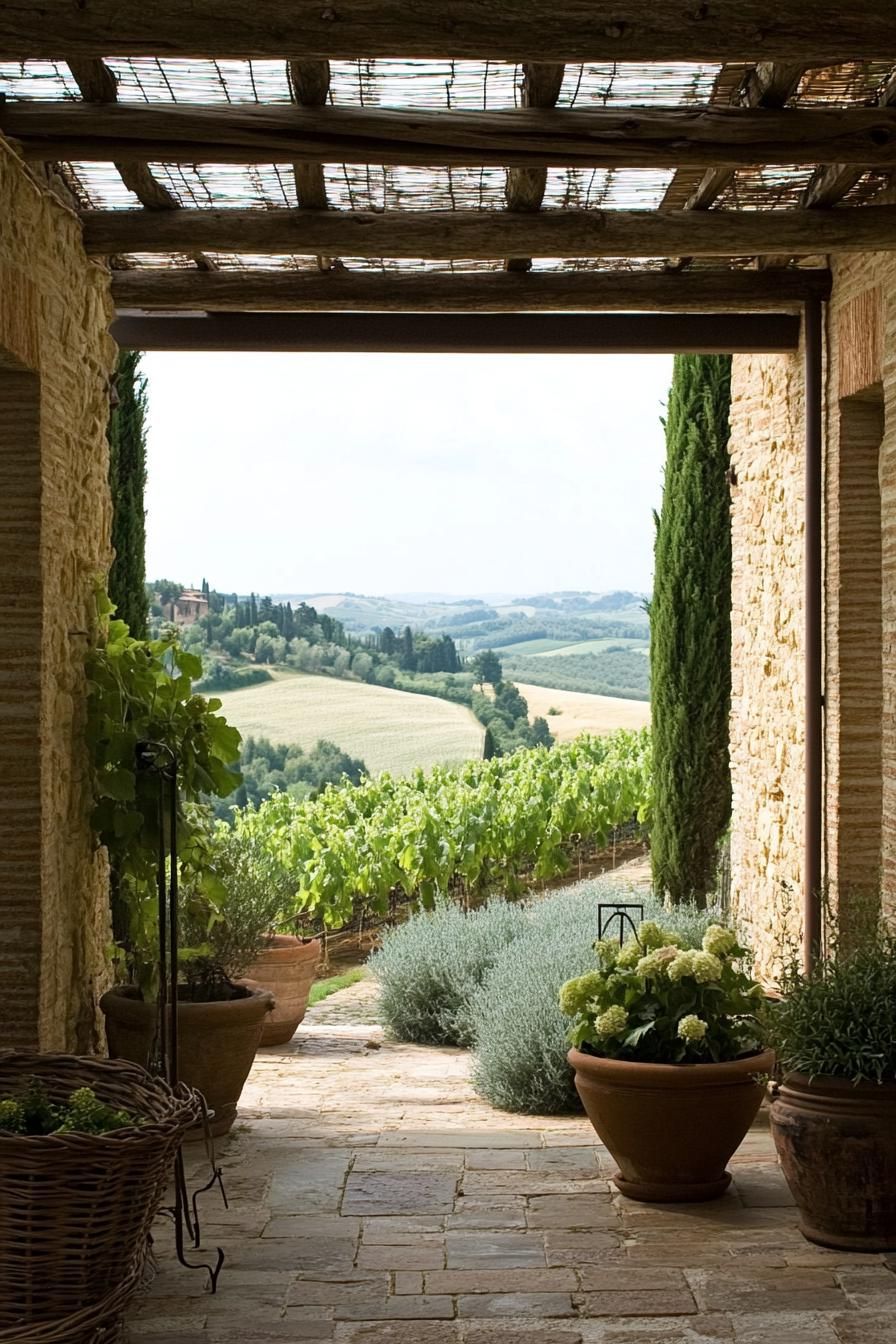 A Tuscan Patio Overlooking the Countryside