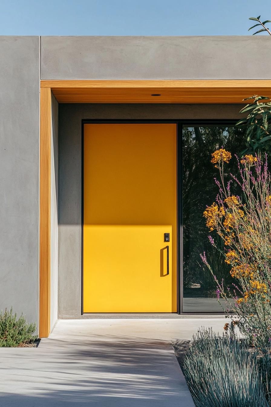 Matte Yellow Door Set in a Wood Frame - photo 2