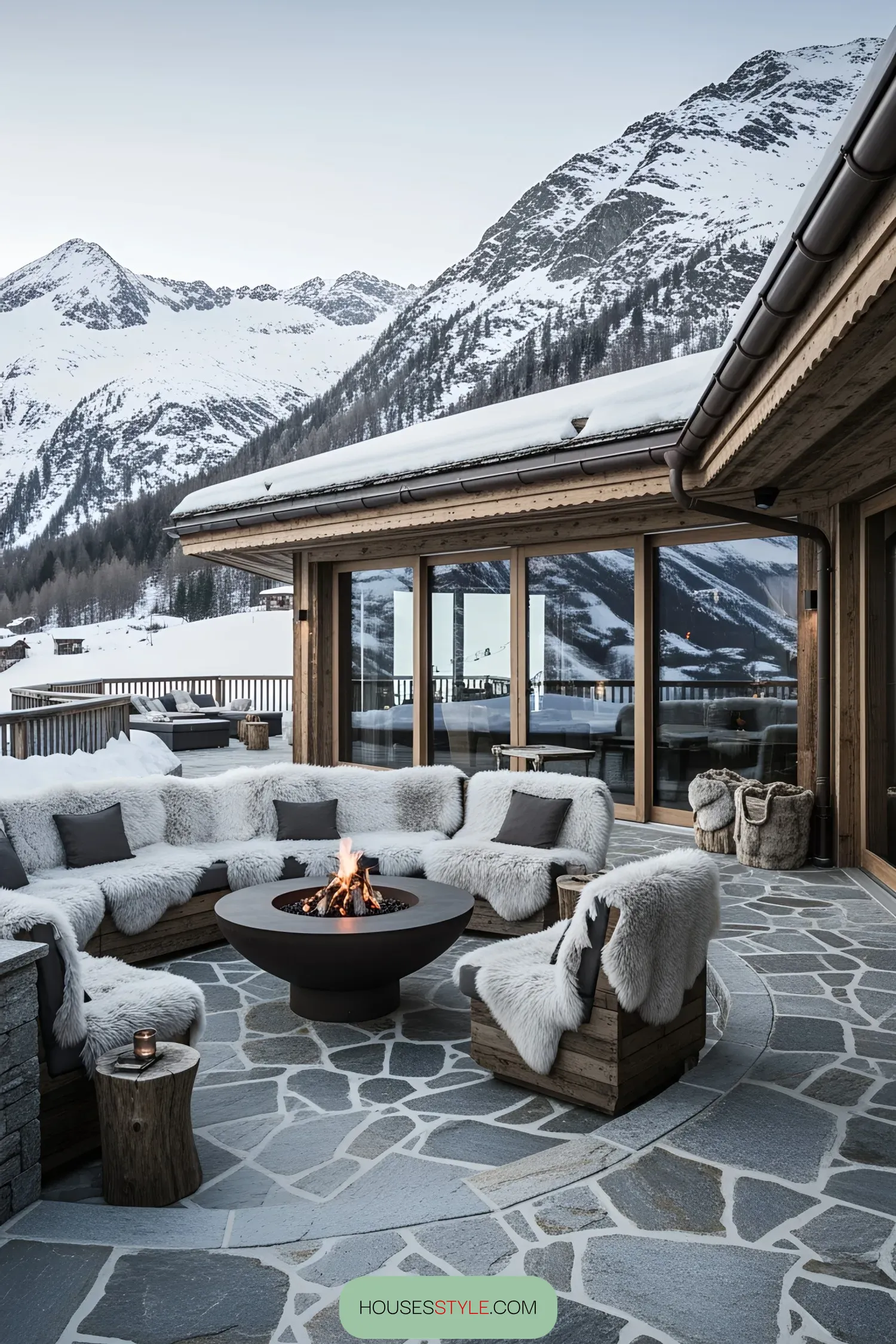 A Stone Terrace and the Charm of Mountain Chalets