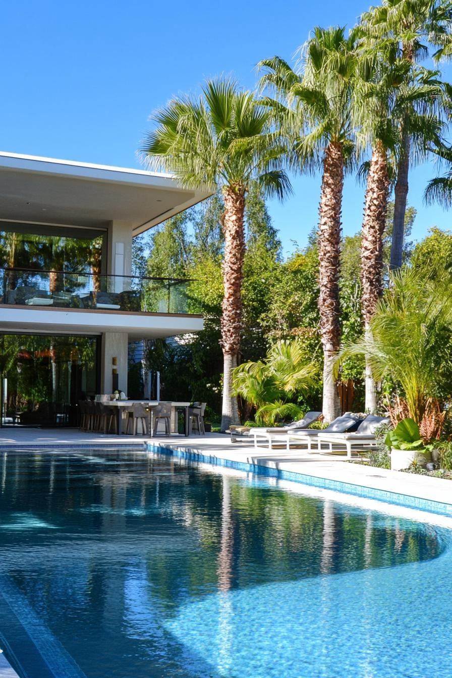 Tropical Pool With a Swim-Up Bar