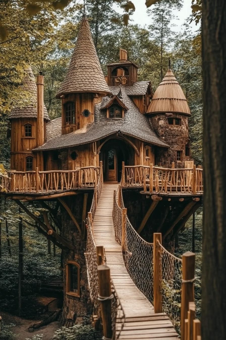 Treehouse Mansion With Rope Bridge Access - photo 3