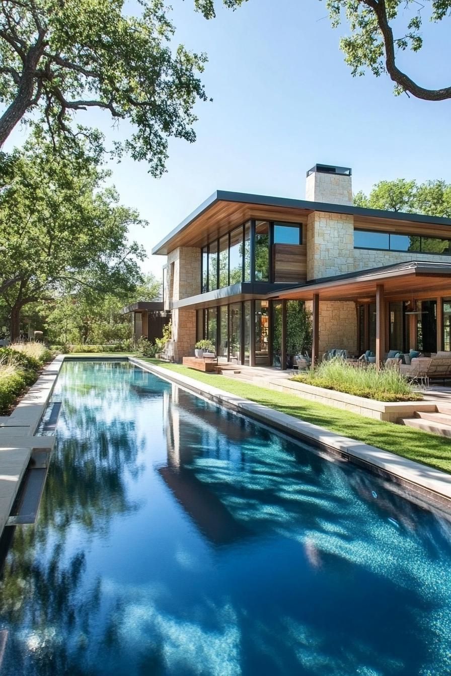 18) Lap Pool Running Along the House Façade - photo 2