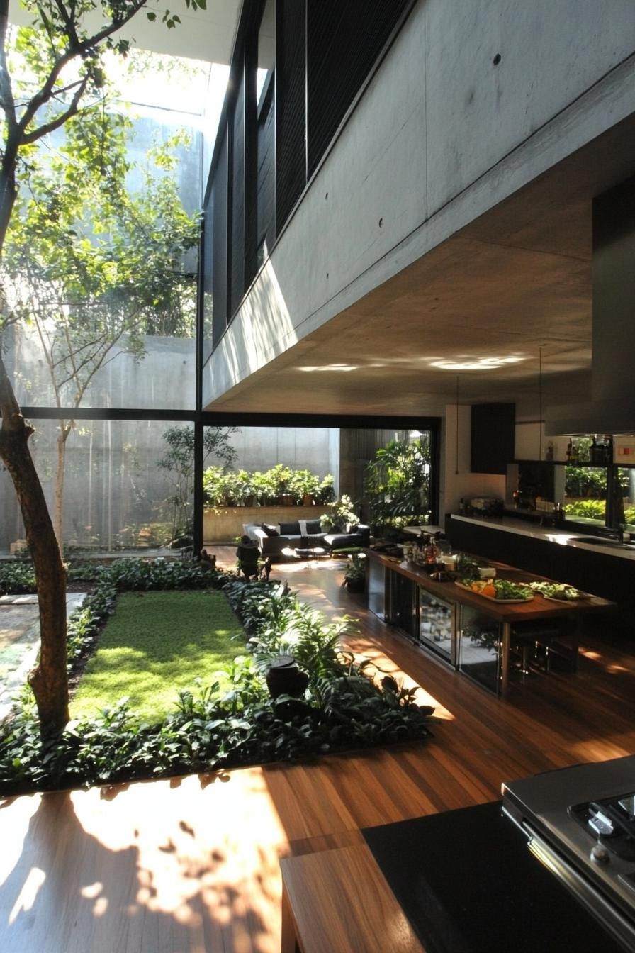 Sleek Modern Look for Indoor Courtyards