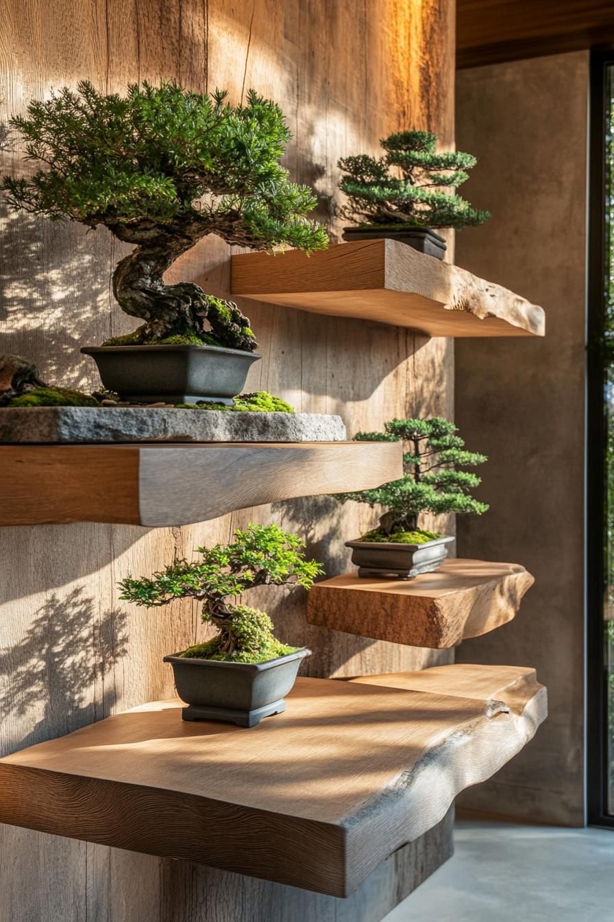Wall-Mounted Bonsai Display Shelves - photo 2