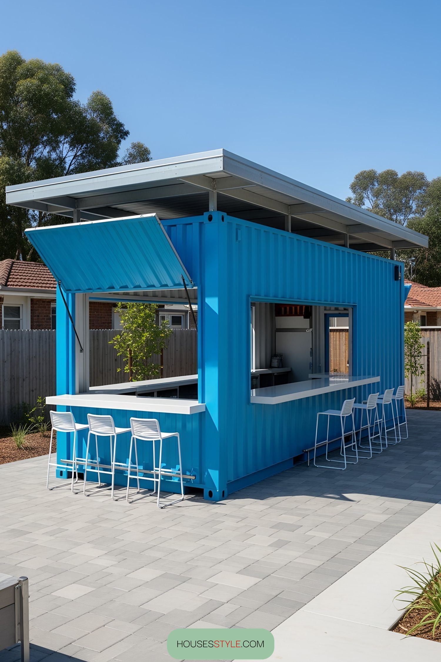 Aqua Oasis: A Bright Container Bar Escape