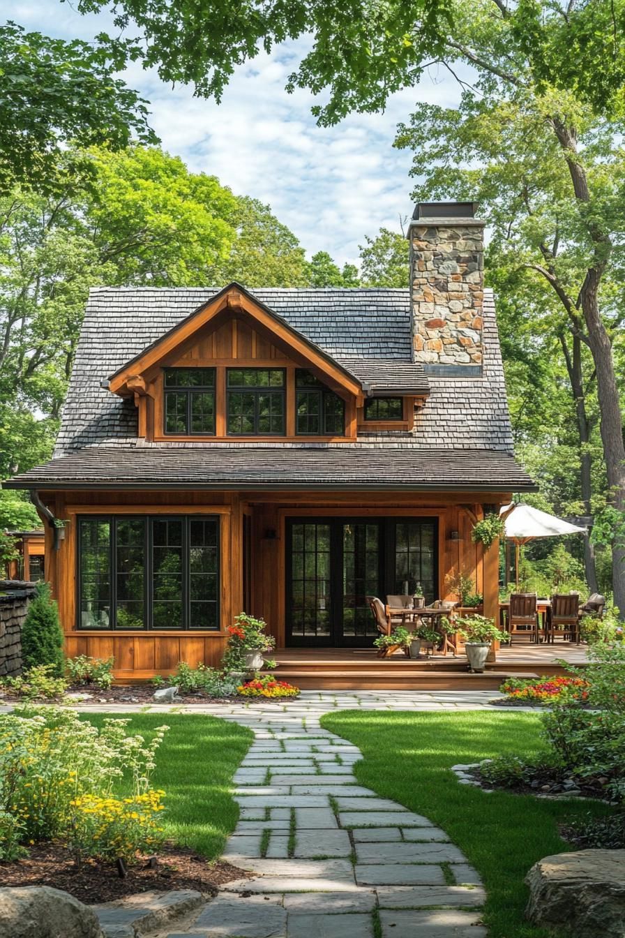 Small Wooden Cottage Tucked in the Woods