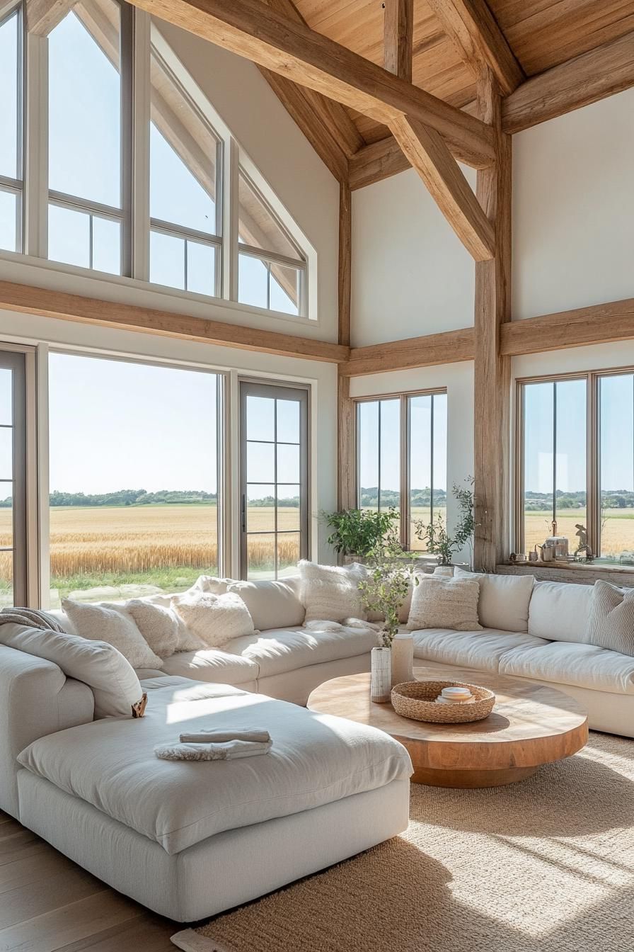 Lofted Second Floor With Timber Frames