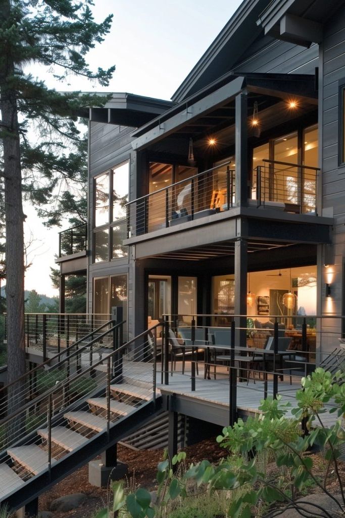 Dark Grey Stair Railing Ideas