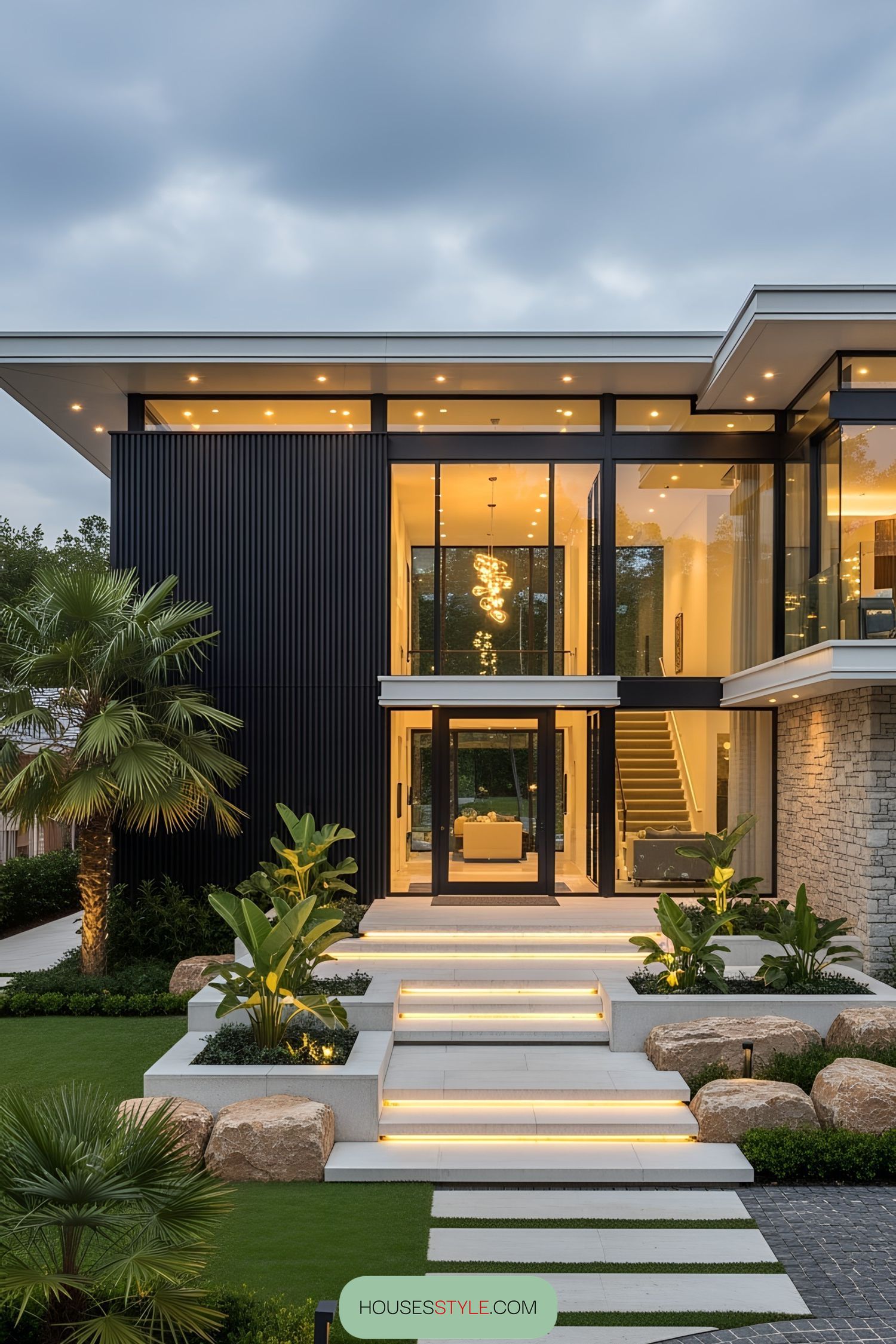 A Glass Getaway Framed in Greenery