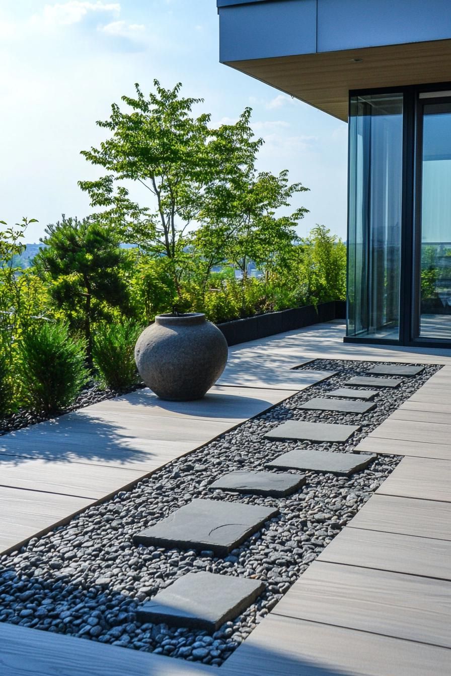 Zen Garden With Eco-Friendly Rooftop Furniture