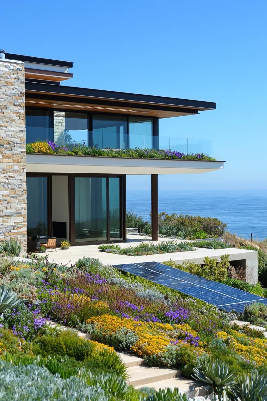 Flat Roofs With Gardens and Solar Panels