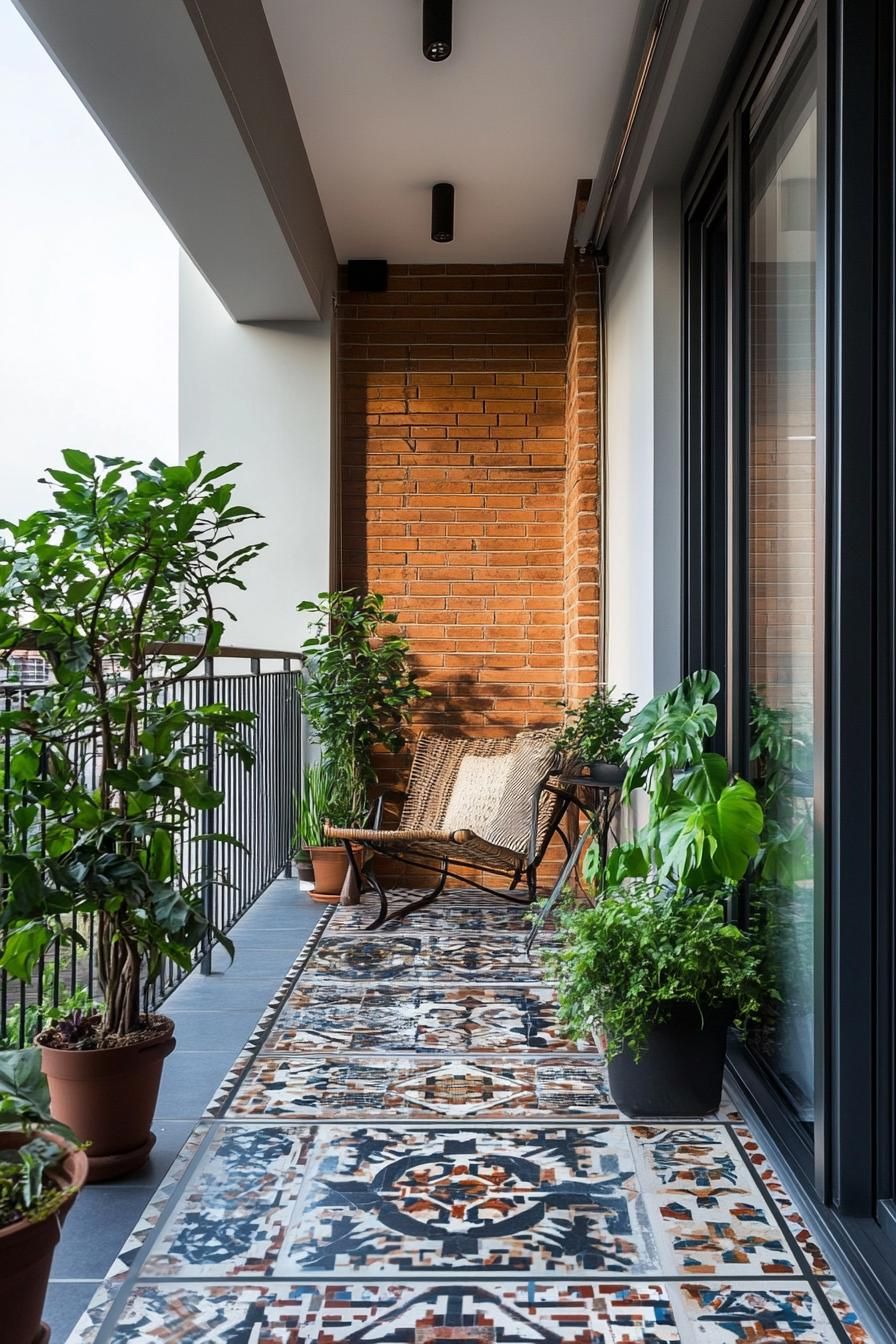 Artistic Balcony With Mosaic Tile Flooring - photo 2
