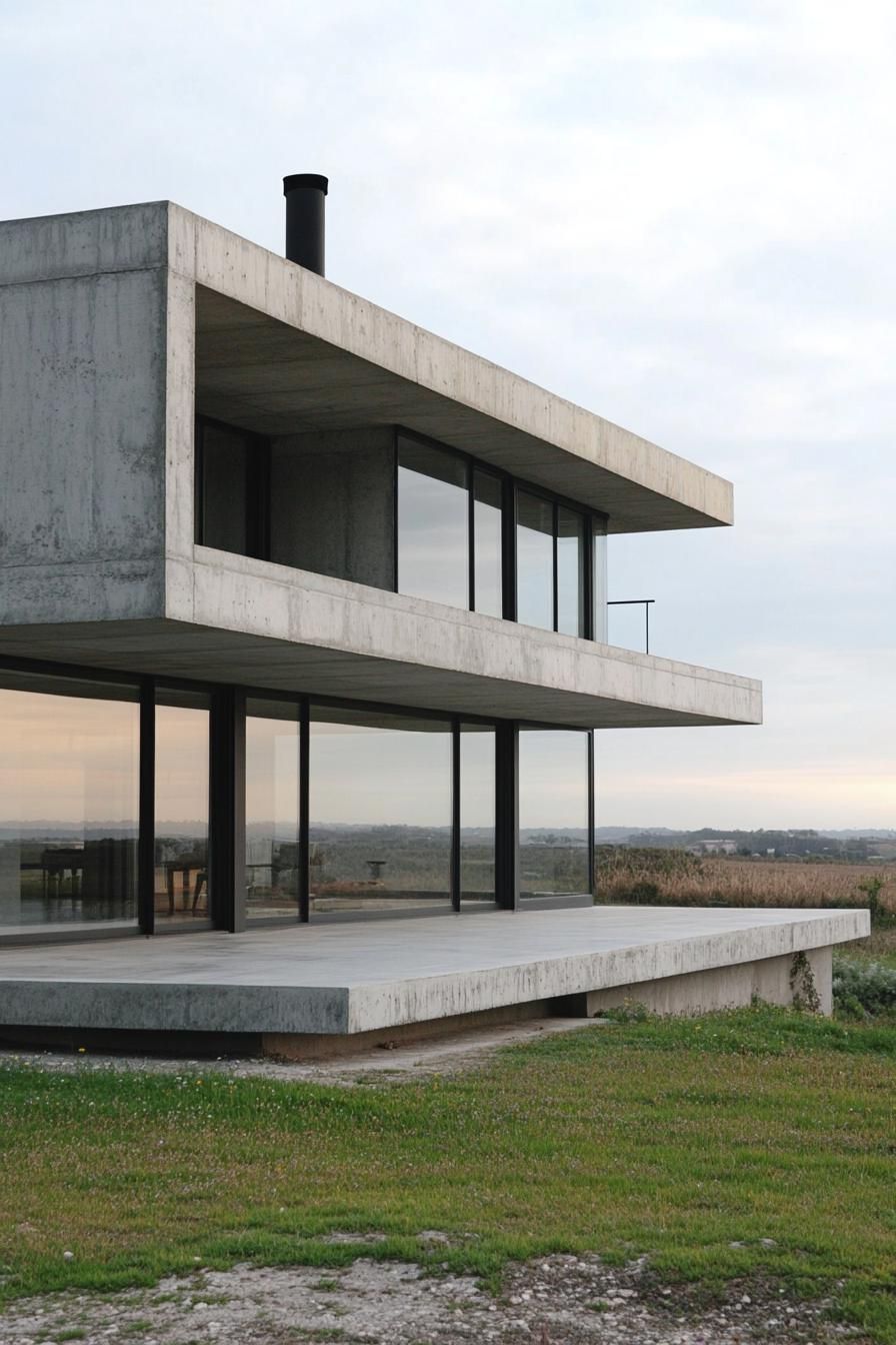 Smooth Concrete Facades With Oversized Glass Windows - photo 2