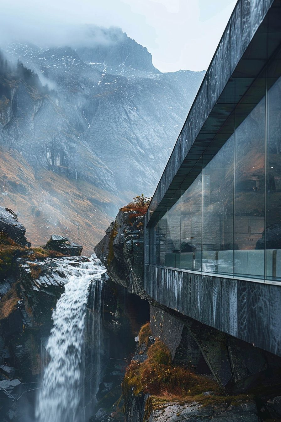 Glass Cabin Beside a Waterfall - photo 4