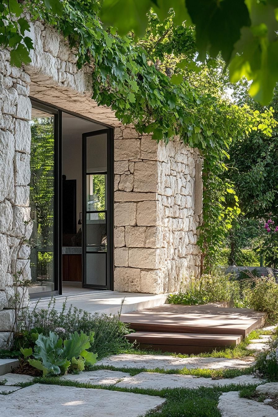 Stone Cladding Paired With Living Green Walls - photo 4