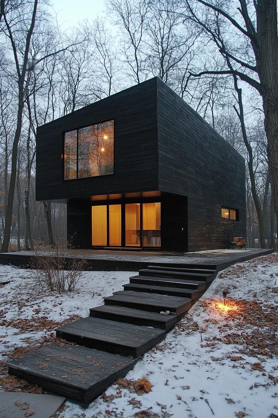 Forest Cabin With Blackened Wood Exterior - photo 2