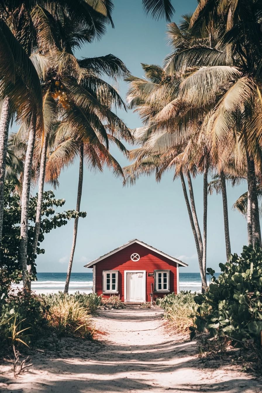 A Red Cottage by the Beach