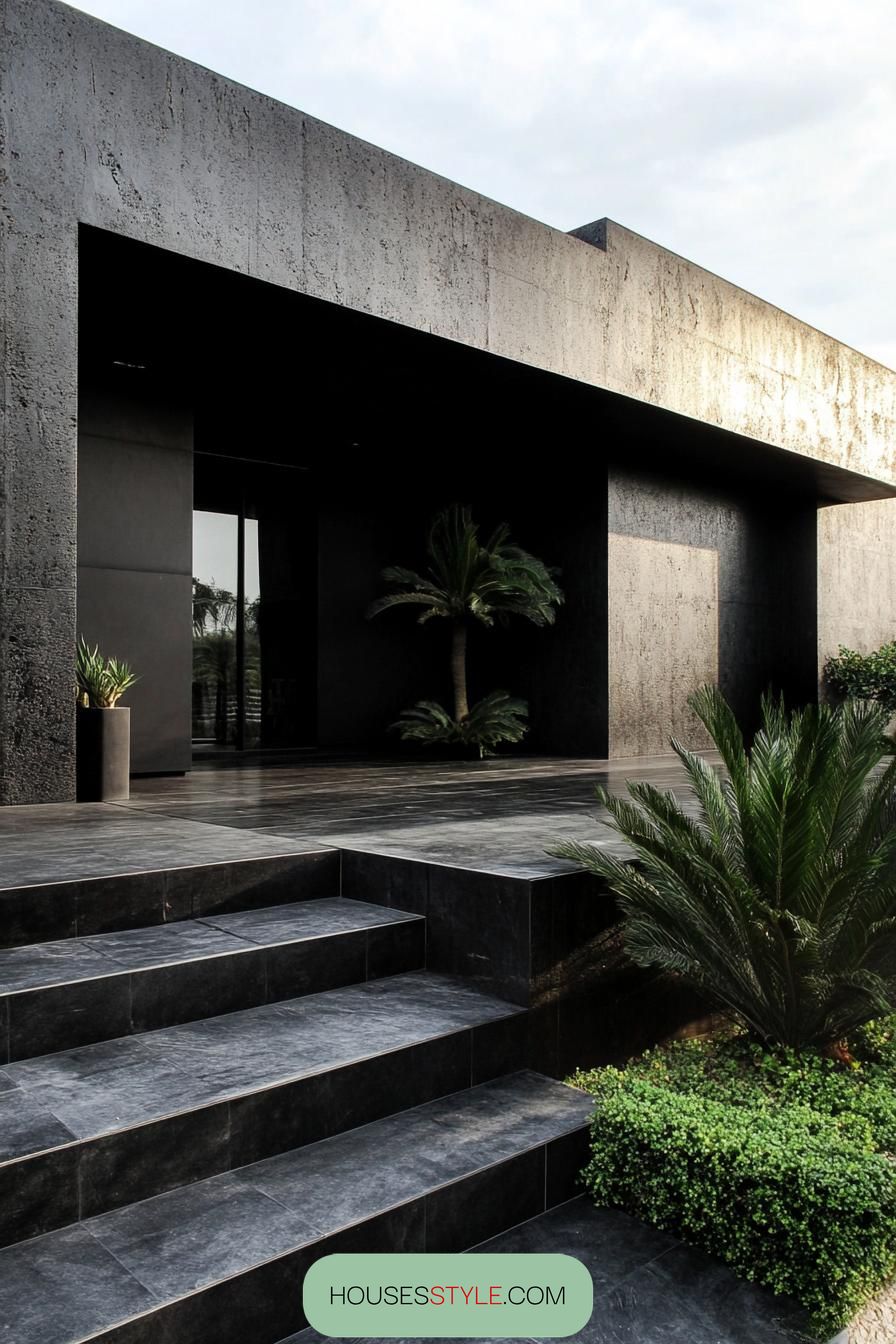 Black Steel and Concrete Industrial Style