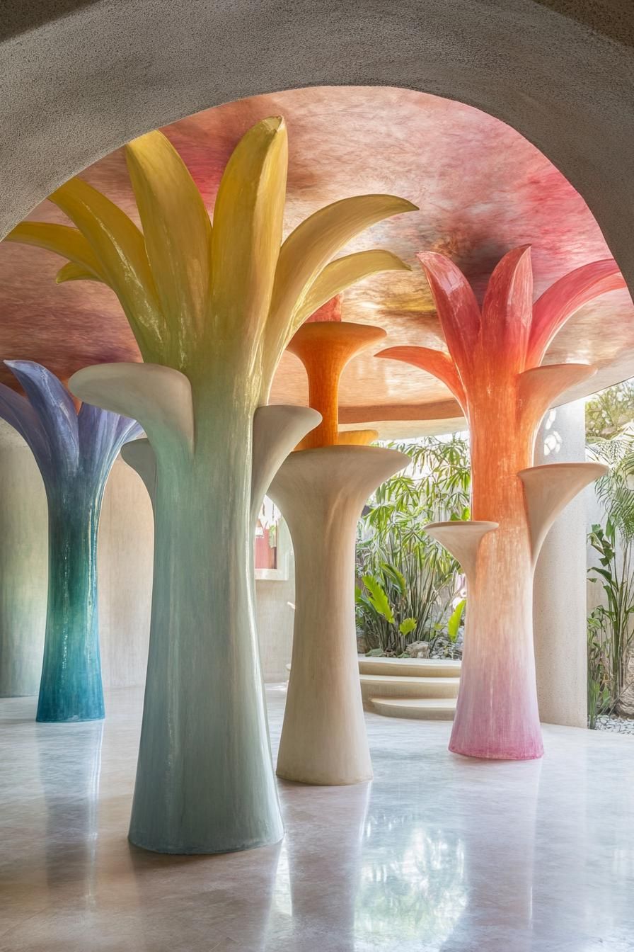 Colorful Pillars in an Organic Design