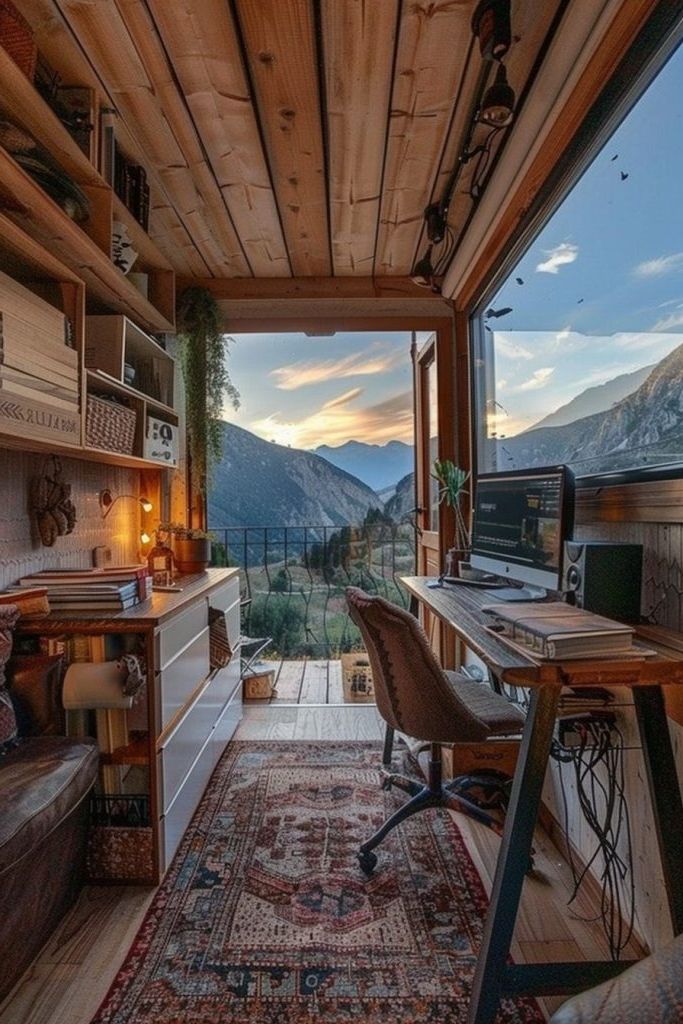 Mobile Tiny Office Parked for Views