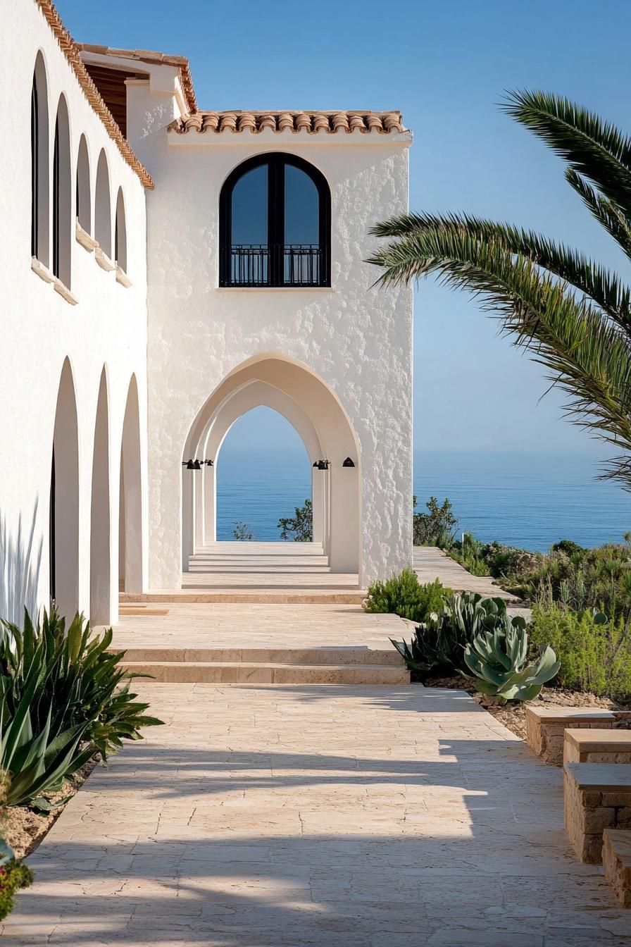 A Mansion Anchored by Grand Arches
