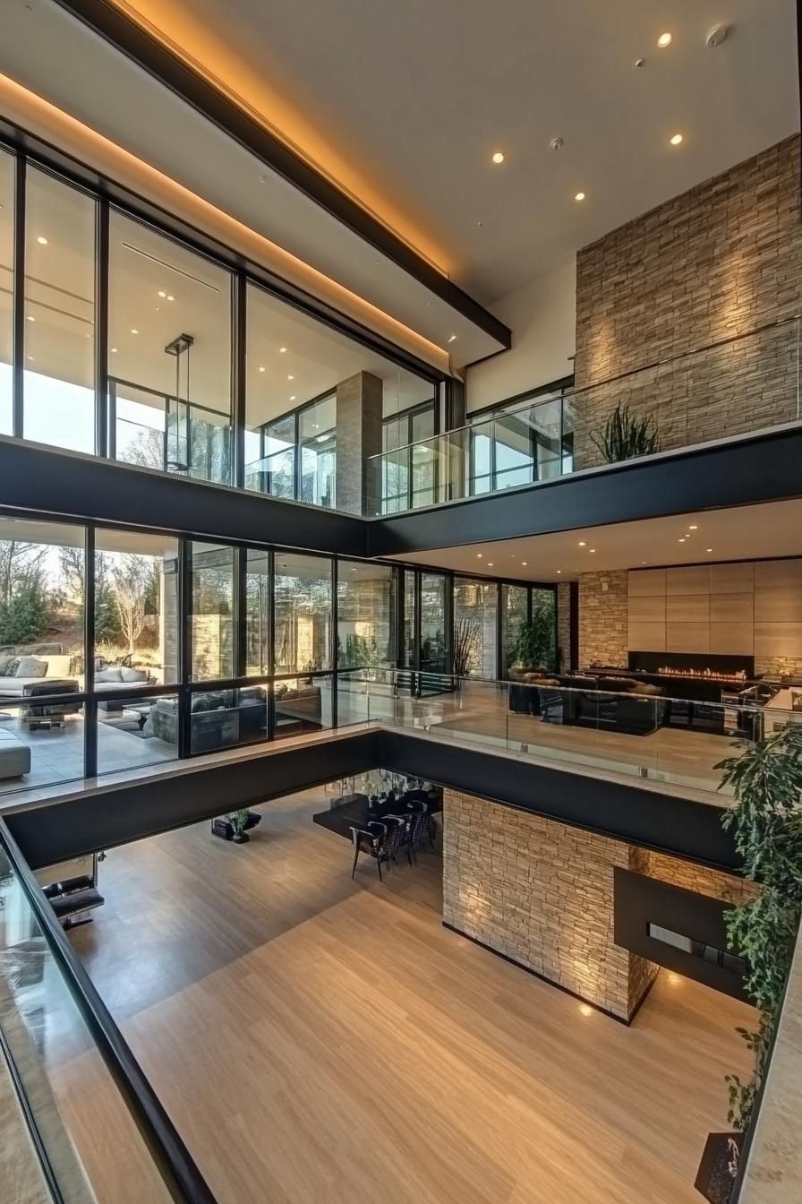 Glass-Walled Atrium Living Space - photo 3