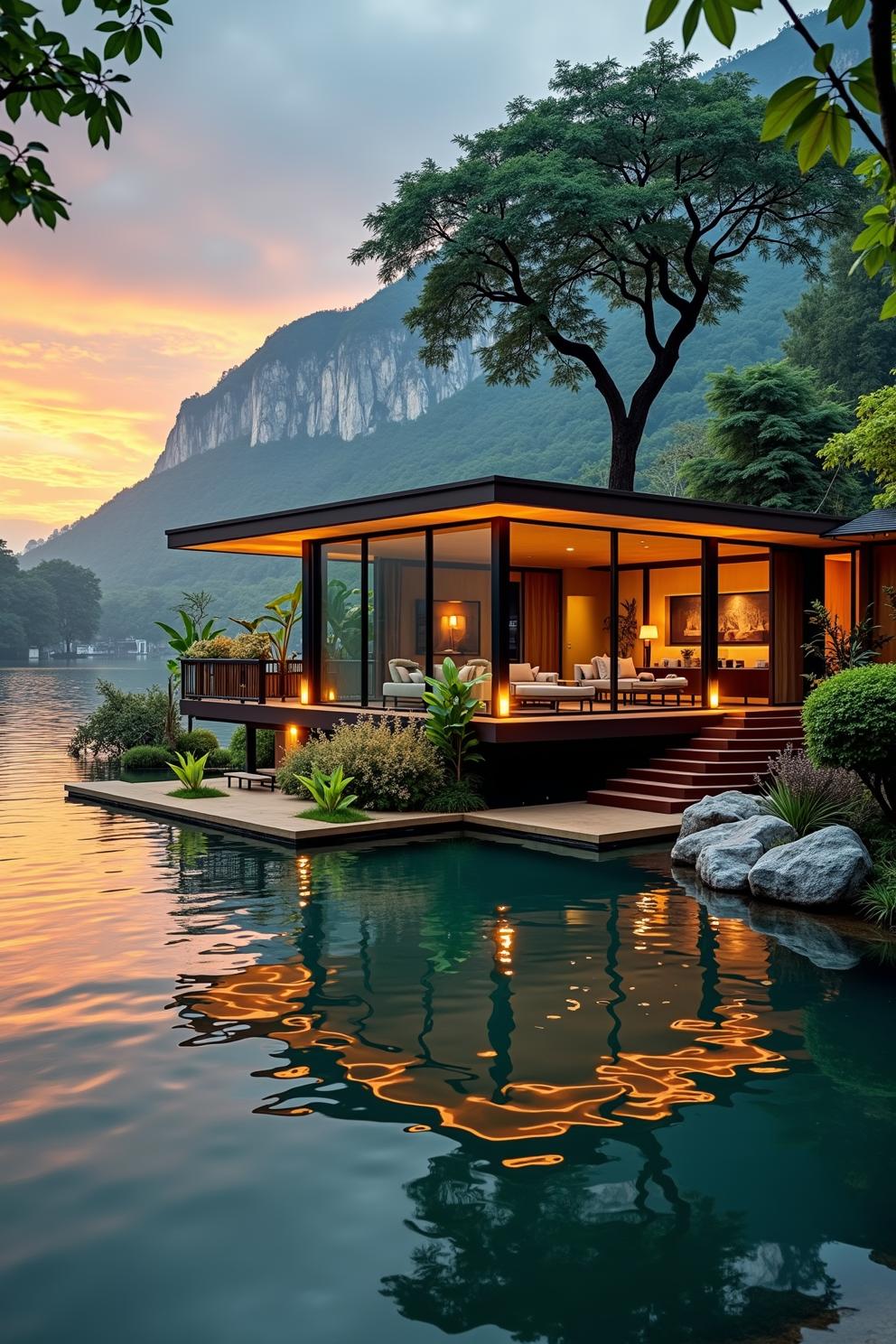 A Tiny Lakeside Marvel: Rustic Reflection