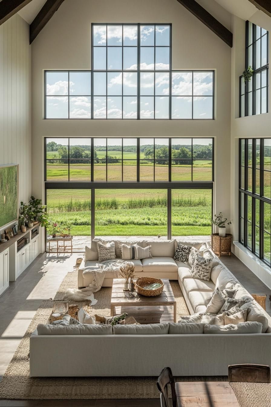 Double-Height Living Room With Tall Windows - photo 3