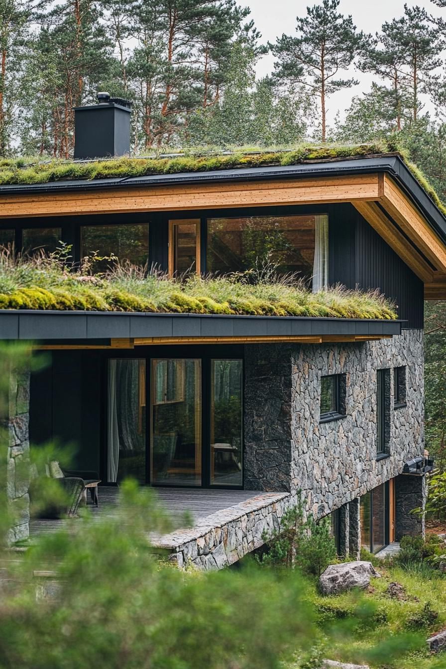 Log Cabin Topped With A Living Roof - photo 2