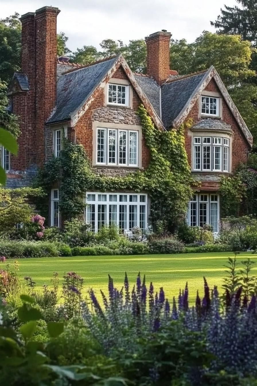 10) Storybook Brick Cottage Set in Nature