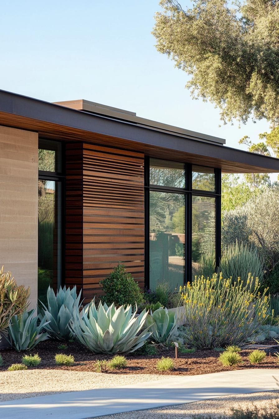Wood Slat Details Paired With Steel Trim