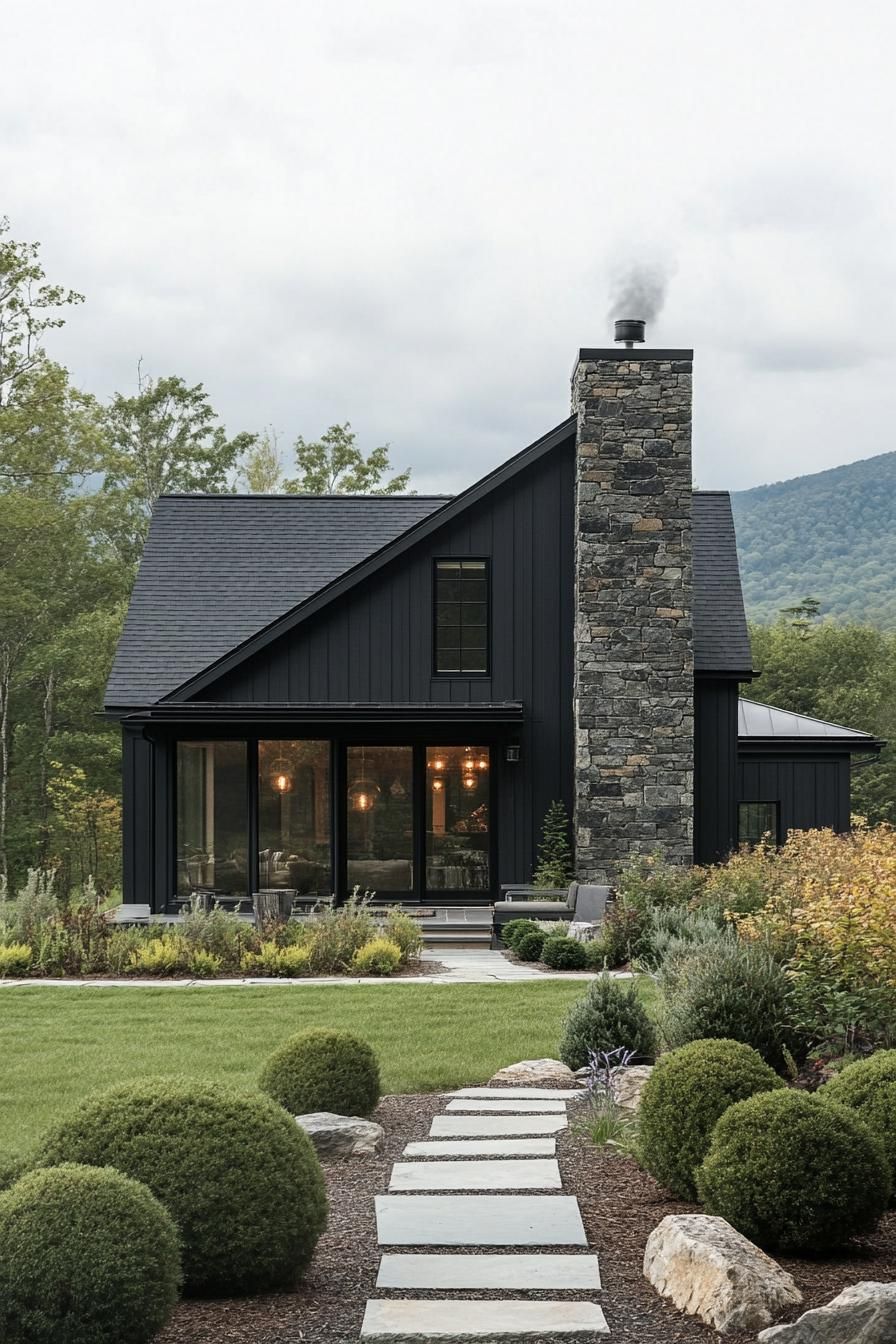 Dark Stone Exterior With Panoramic Windows - photo 4