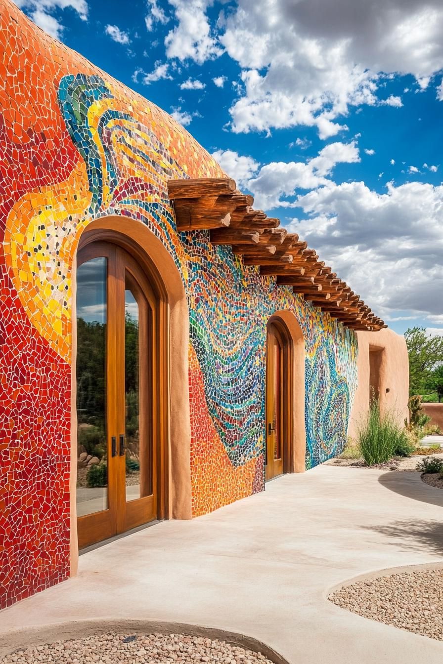 Adobe Homes With Bold Mosaic Wall Designs - photo 4