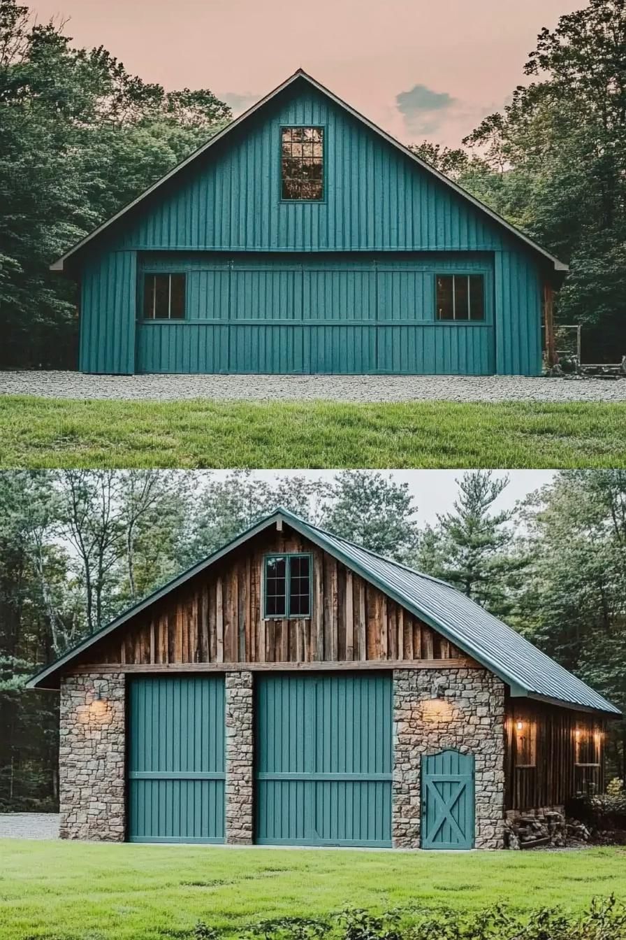 Stone Foundation Paired With Teal Cladding - photo 2
