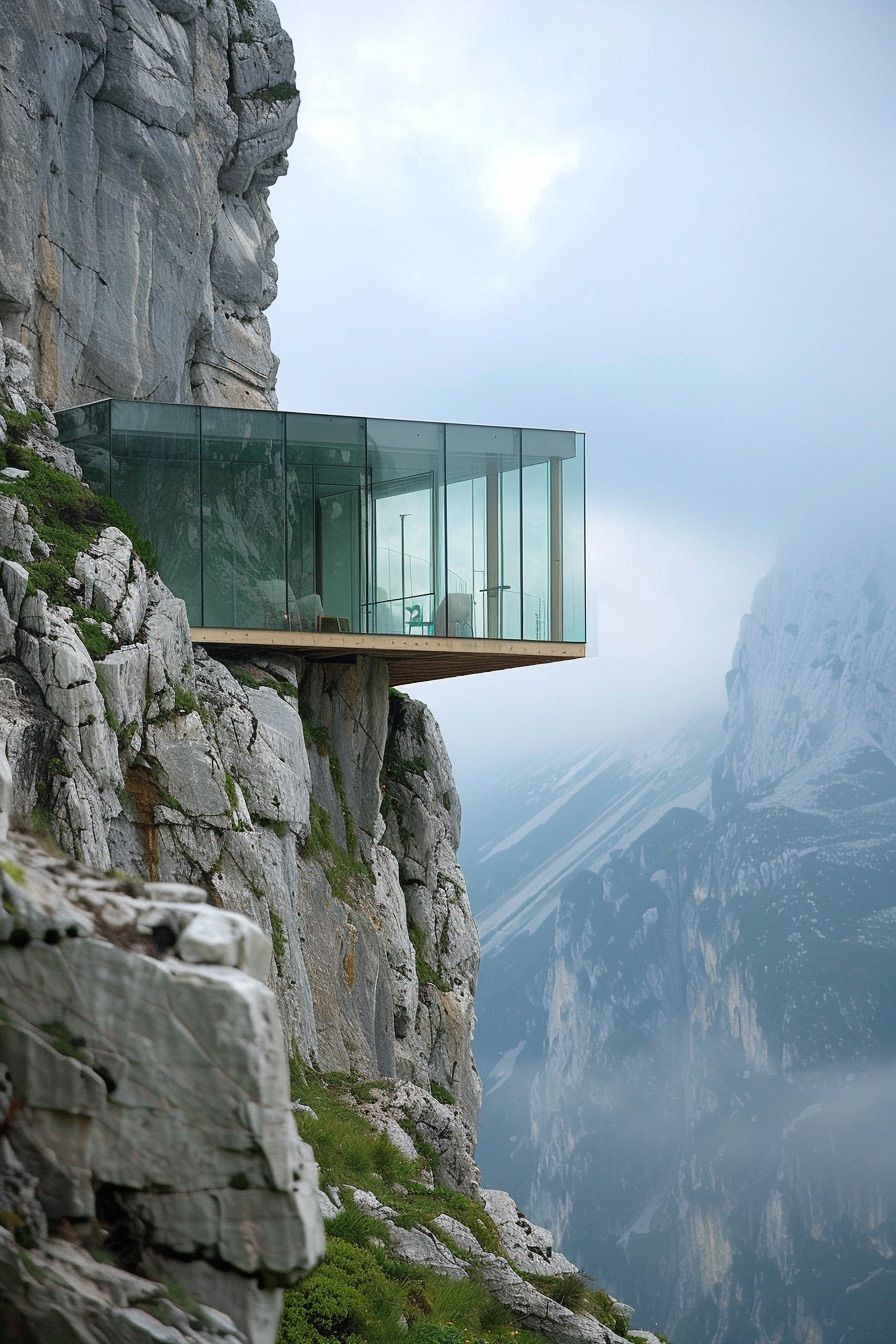 Cliffside Floating Glass Cabin - photo 2