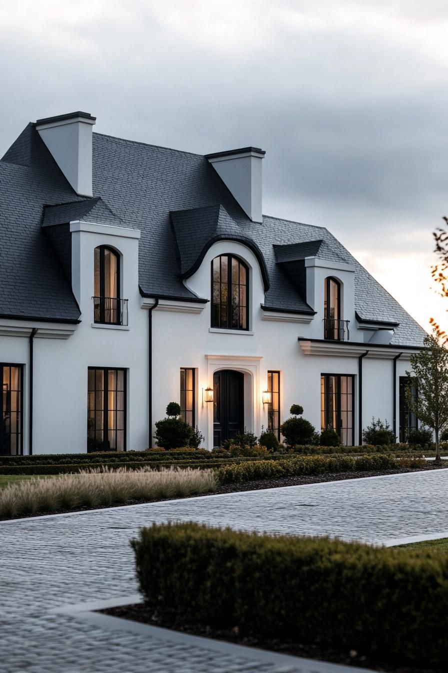 French Mansion Under Moody Skies