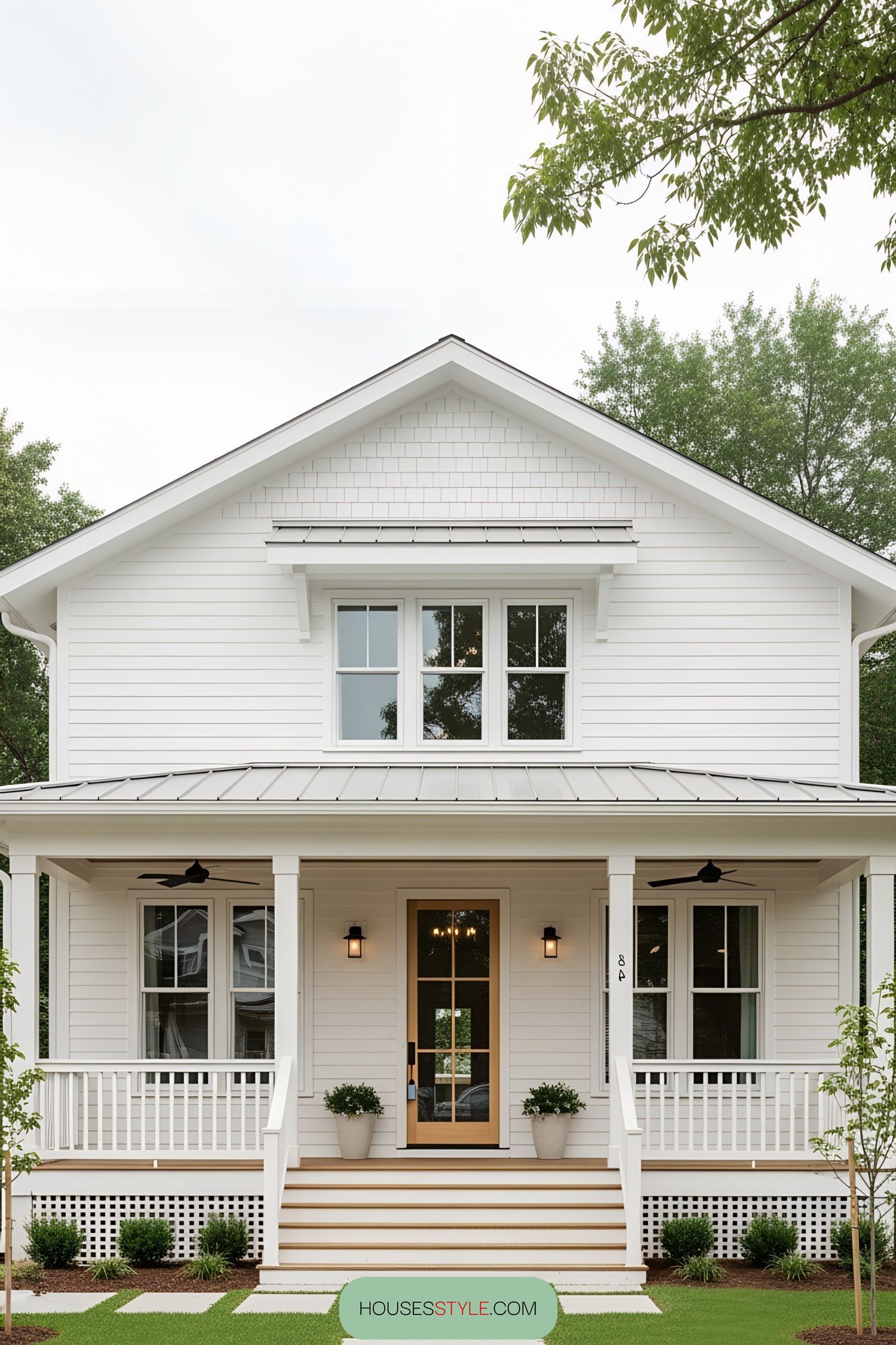 Cozy Bungalow Retreat Aglow in White