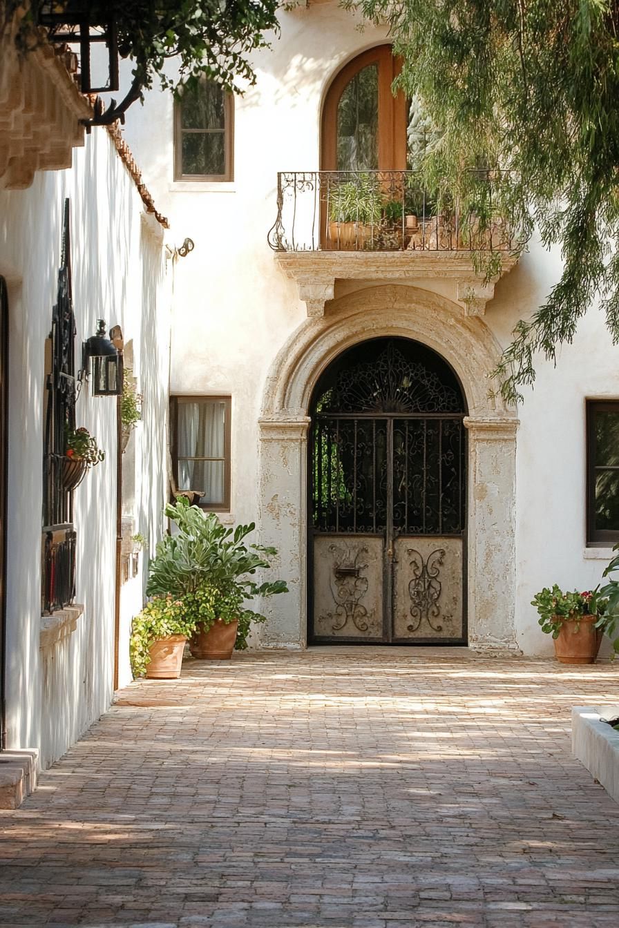 Arched Doorways With Wrought-iron Gates