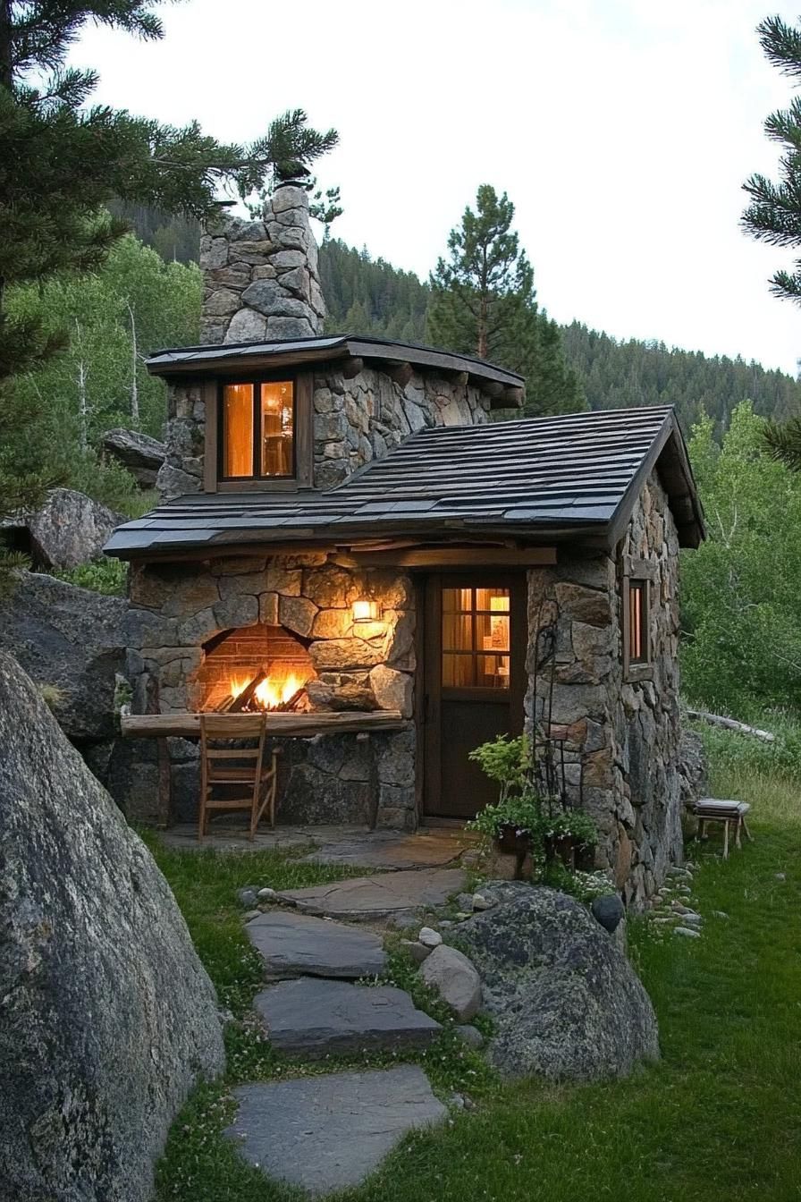 Tiny Mountain Home With Compact Stone Fireplace - photo 2
