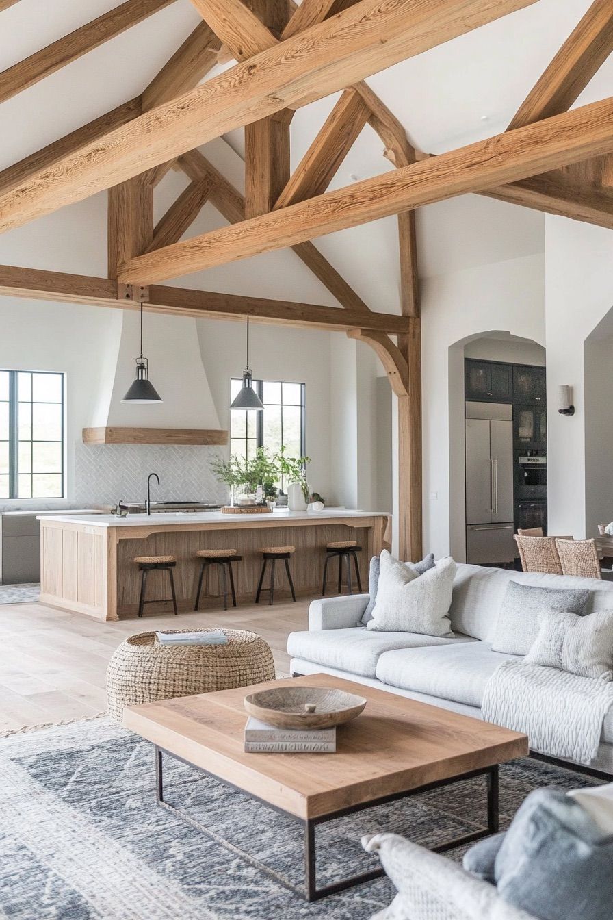 Exposed Wooden Beams Overhead - photo 2