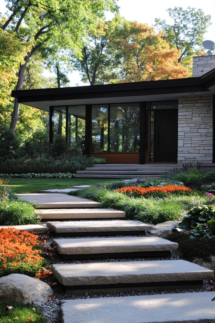 Symmetrical Minimalist Landscaping Ideas