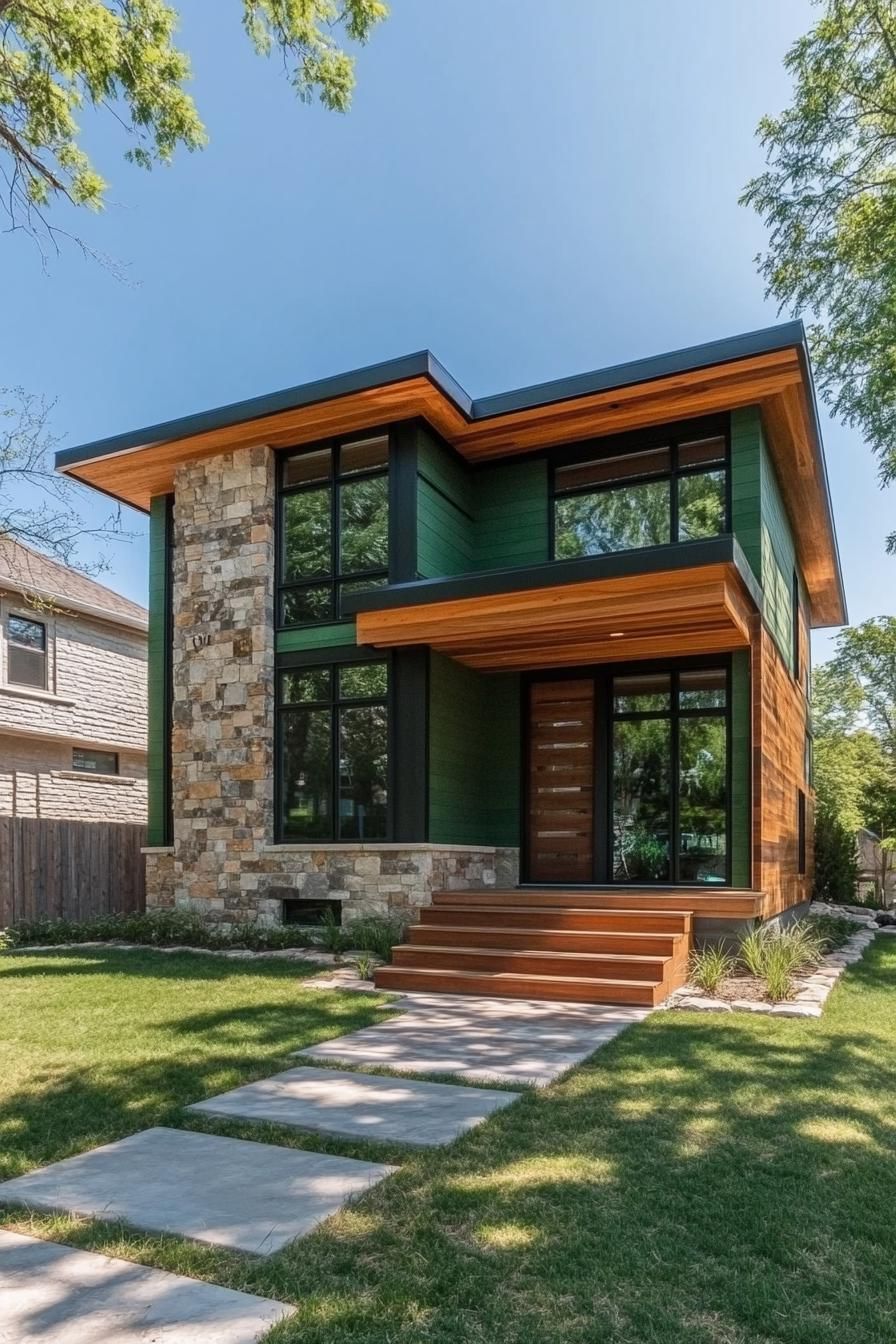 Reclaimed Wood and Stone Facades
