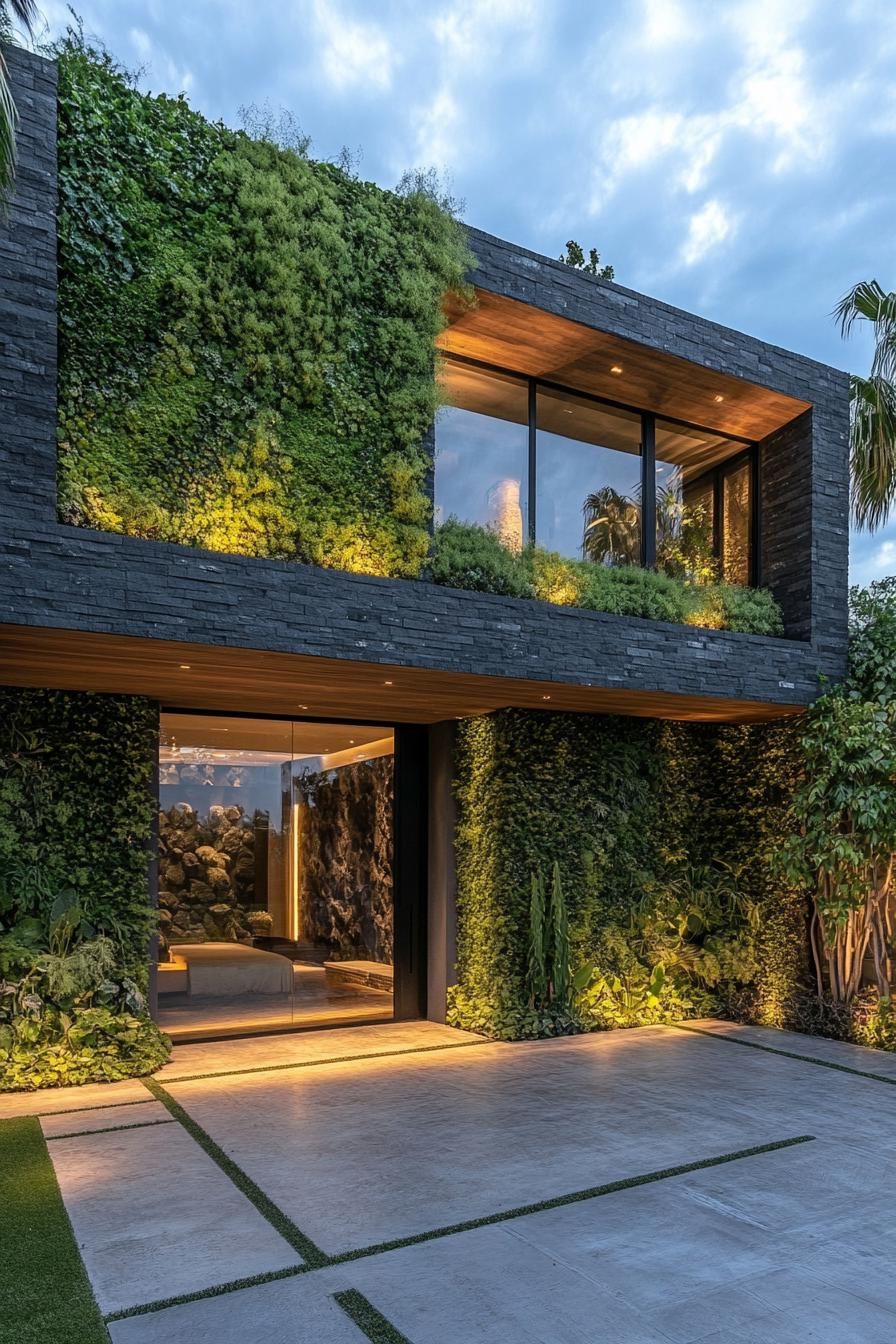 Textured Stone Facades Paired With Greenery - photo 3