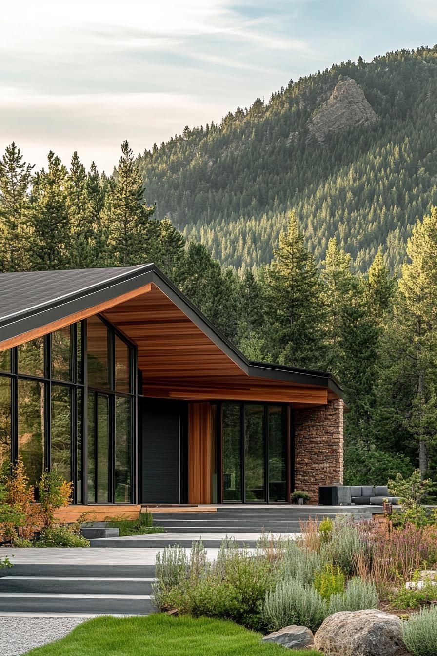Timber Details on a Modern Ranch