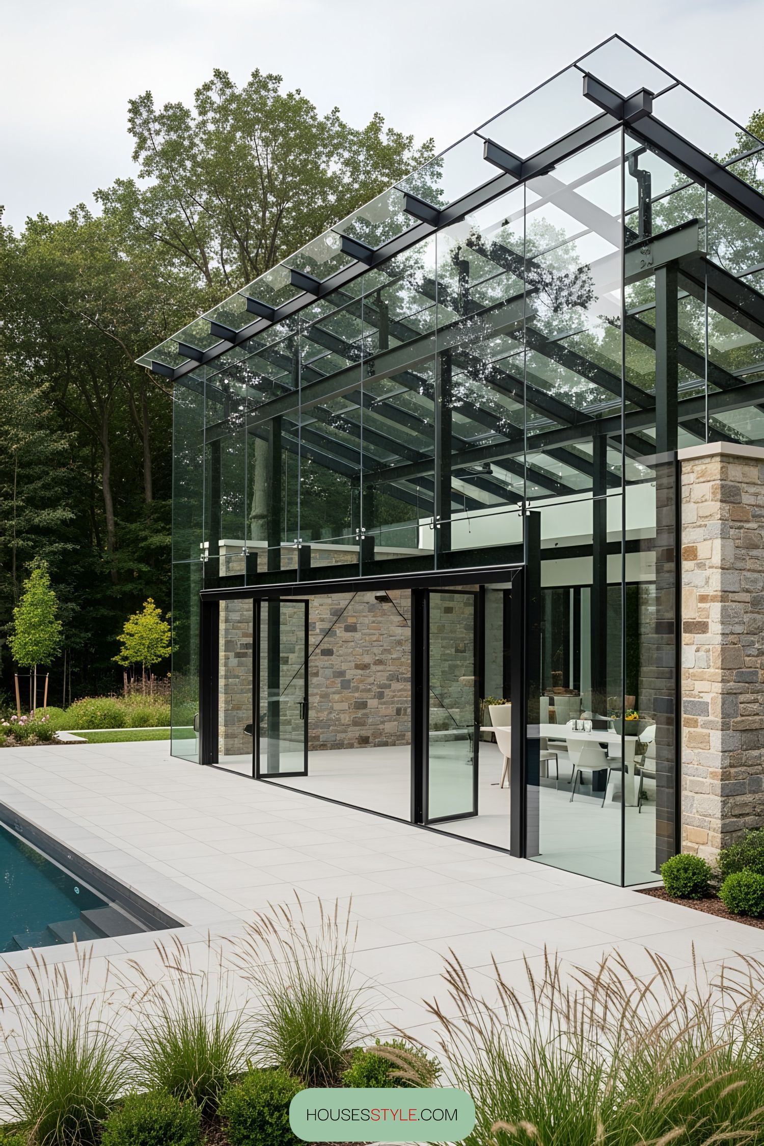 Glass Terrace Design Built on Transparency